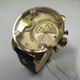 Buy Shop Diesel Mr Daddy Gold Dial Black Leather Strap Watch For Men - DZ7363 USA Online