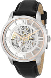 Buy Shop Fossil Townsman Automatic Skeleton Silver Dial Black Leather Strap Watch for Men - ME3041 USA Online