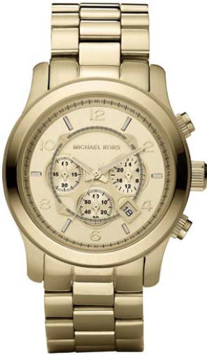 Buy Shop Michael Kors Runway Gold Dial Gold Steel Strap Watch for Men - MK8077 USA Online