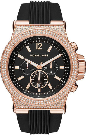 Buy Shop Michael Kors Dylan Chronograph Black Dial Black Rubber Strap Watch For Women - MK8557 USA Online