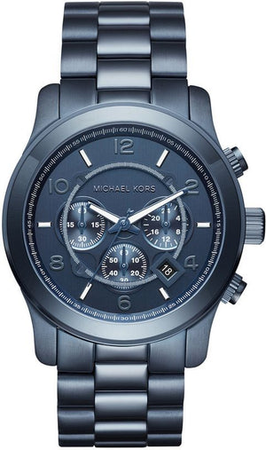 Buy Shop Michael Kors Runway Chronograph Blue Dial Blue Steel Strap Watch For Men - MK8538 USA Online
