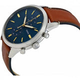 Buy Shop Fossil Townsman Chronograph Blue Dial Brown Leather Strap Watch for Men - FS5279 USA Online