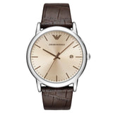 Buy Shop Emporio Armani Luigi Analog Bronze Dial Brown Leather Strap Watch For Men - AR11096 USA Online