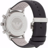 Buy Shop Emporio Armani Gianni Chronograph Black Dial Black Leather Strap Watch For Men - AR0397 USA Online