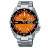 Buy Shop Seiko 5 Sports Double Hurricane Retro Orange Dial Silver Steel Strap Watch For Men - SRPK11K1 USA Online