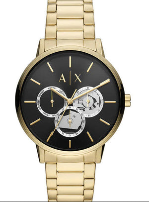Buy Shop Armani Exchange Cayde Chronograph Black Dial Gold Steel Strap Watch for Men - AX2747 USA Online