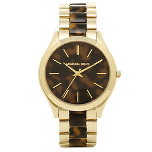 Buy Shop Michael Kors Slim Runway Tortoise Shell Dial Two Tone Steel Strap Watch for Women - MK4284 USA Online