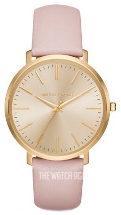 Buy Shop Michael Kors Jaryn Quartz Gold Dial Pink Leather Strap Watch For Women - MK2471 USA Online
