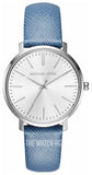 Buy Shop Michael Kors Jaryn Quartz Silver Dial Blue Leather Strap Watch For Women - MK2495 USA Online