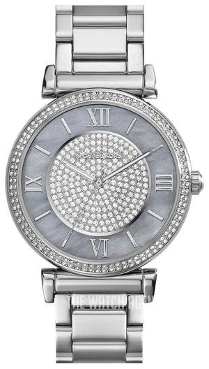 Buy Shop Michael Kors Caitlin Crystal Dial Silver Steel Strap Watch for Women - MK3331 USA Online