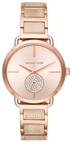 Buy Shop Michael Kors Portia Quartz Rose Gold Dial Rose Gold Steel Strap Watch For Women - MK3678 USA Online