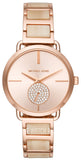 Buy Shop Michael Kors Portia Quartz Rose Gold Dial Rose Gold Steel Strap Watch For Women - MK3678 USA Online