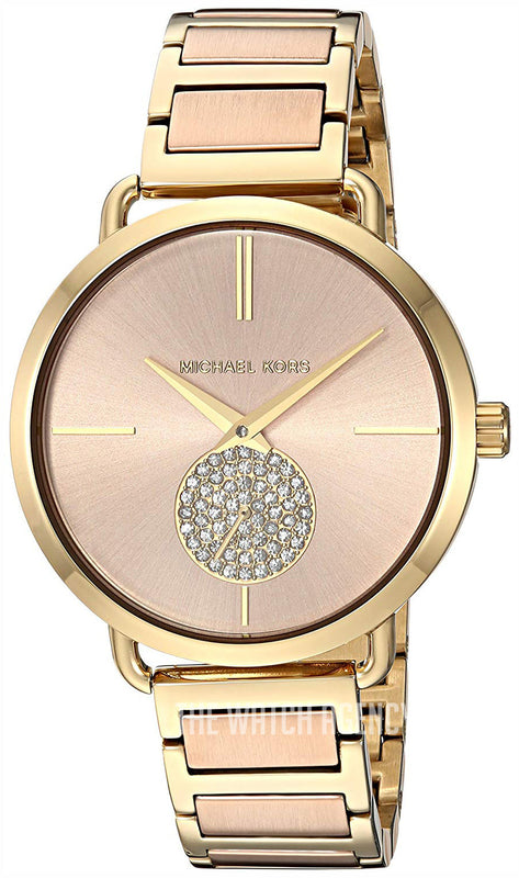 Buy Shop Michael Kors Portia Rose Gold Dial Two Tone Steel Strap Watch for Women - MK3706 USA Online