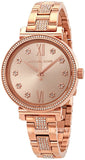 Buy Shop Michael Kors Sofie Quartz Rose Gold Dial Rose Gold Steel Strap Watch For Women - MK3882 USA Online