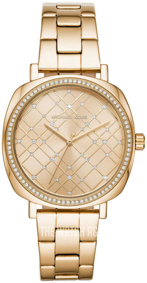 Buy Shop Michael Kors Nia Quartz Gold Dial Gold Steel Strap Watch For Women - MK3989 USA Online