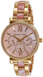Buy Shop Michael Kors Sofie Crystals Mother of Pearl Pink Dial Two Tone Steel Strap Watch For Women - MK4344 USA Online