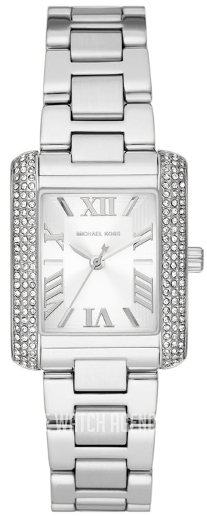 Buy Shop Michael Kors Emery Three-Hand Crystals White Dial Silver Steel Strap Watch for Women - MK4642 USA Online