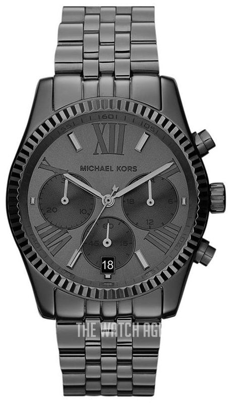 Buy Shop Michael Kors Lexington Chronograph Black Dial Black Steel Strap Watch For Women - MK5709 USA Online