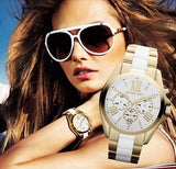 Buy Shop Michael Kors Bradshaw Chronograph White Dial Two Tone Steel Strap Watch For Women - MK5743 USA Online