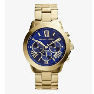 Buy Shop Michael Kors Bradshaw Chronograph Blue Dial Gold Steel Strap Watch For Women - MK5923 USA Online