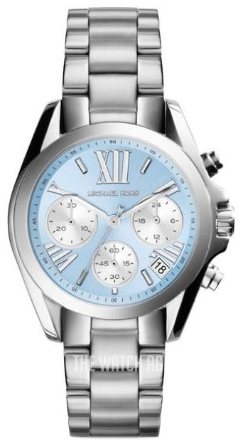 Buy Shop Michael Kors Bradshaw Chronograph Blue Dial Silver Steel Strap Watch For Women - MK6098 USA Online