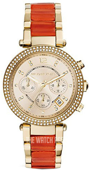 Buy Shop Michael Kors Parker Gold Dial Two Tone Steel Strap Watch for Women - MK6139 USA Online
