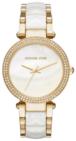 Buy Shop Michael Kors Parker Mother of Pearl Dial Two Tone Steel Strap Watch for Women - MK6400 USA Online