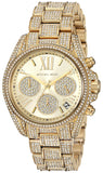 Buy Shop Michael Kors Mini Bradshaw Crystals Gold Dial Gold Steel Strap Watch For Women - MK6494 USA Online