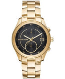 Buy Shop Michael Kors Blair Quartz Black Dial Gold Steel Strap Watch For Women - MK6497 USA Online