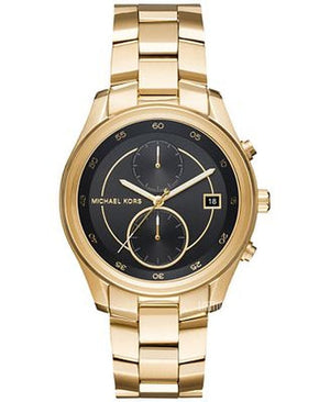 Buy Shop Michael Kors Blair Quartz Black Dial Gold Steel Strap Watch For Women - MK6497 USA Online