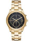 Buy Shop Michael Kors Blair Quartz Black Dial Gold Steel Strap Watch For Women - MK6497 USA Online