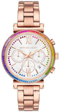 Buy Shop Michael Kors Sofie White Dial Rose Gold Steel Strap Watch For Women - MK6577 USA Online