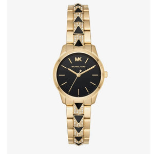 Buy Shop Michael Kors Runway Mercer Quartz Black Dial Two Tone Steel Strap Watch For Women - MK6672 USA Online