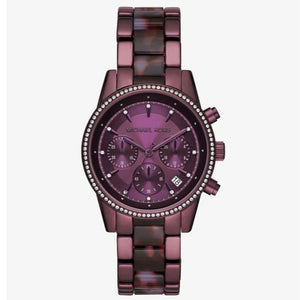 Buy Shop Michael Kors Ritz Chronograph Purple Dial Purple Steel Strap Watch For Women - MK6720 USA Online