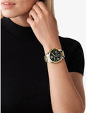 Buy Shop Michael Kors Bradshaw Chronograph Black Dial Gold Steel Strap Watch For Women - MK6959 USA Online