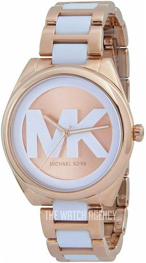 Buy Shop Michael Kors Janelle Three Hand Rose Gold Dial Two Tone Steel Strap Watch For Women - MK7134 USA Online
