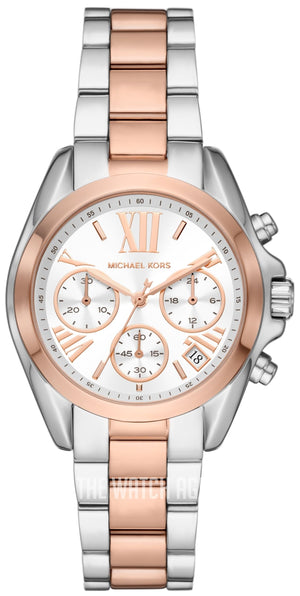 Buy Shop Michael Kors Bradshaw Chronograph White Dial Two Tone Steel Strap Watch For Women - MK7258 USA Online
