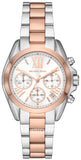 Buy Shop Michael Kors Bradshaw Chronograph White Dial Two Tone Steel Strap Watch For Women - MK7258 USA Online