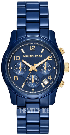 Buy Shop Michael Kors Runway Analog Blue Dial Blue Steel Strap Watch for Women - MK7332 USA Online