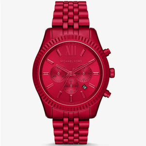Buy Shop Michael Kors Lexington Chronograph Red Dial Red Steel Strap Watch For Men - MK8814 USA Online