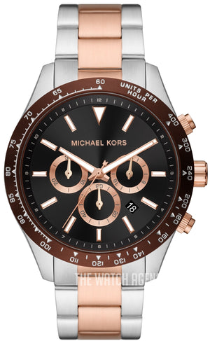 Buy Shop Michael Kors Layton Chronograph Black Dial Two Tone Steel Strap Watch For Men - MK8913 USA Online