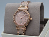 Buy Shop Michael Kors Abbey Three-Hand Analog Crystals Rose Gold Dial Rose Gold Steel Strap Watch for Women - MK4617 USA Online