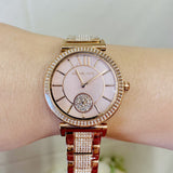 Buy Shop Michael Kors Abbey Three-Hand Analog Crystals Rose Gold Dial Rose Gold Steel Strap Watch for Women - MK4617 USA Online
