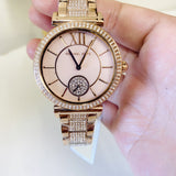 Buy Shop Michael Kors Abbey Three-Hand Analog Crystals Rose Gold Dial Rose Gold Steel Strap Watch for Women - MK4617 USA Online