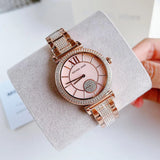 Buy Shop Michael Kors Abbey Three-Hand Analog Crystals Rose Gold Dial Rose Gold Steel Strap Watch for Women - MK4617 USA Online