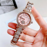 Buy Shop Michael Kors Abbey Three-Hand Analog Crystals Rose Gold Dial Rose Gold Steel Strap Watch for Women - MK4617 USA Online
