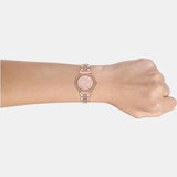 Buy Shop Michael Kors Abbey Three-Hand Analog Crystals Rose Gold Dial Rose Gold Steel Strap Watch for Women - MK4617 USA Online