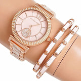 Buy Shop Michael Kors Abbey Three-Hand Analog Crystals Rose Gold Dial Rose Gold Steel Strap Watch for Women - MK4617 USA Online