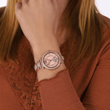Buy Shop Michael Kors Abbey Three-Hand Analog Crystals Rose Gold Dial Rose Gold Steel Strap Watch for Women - MK4617 USA Online