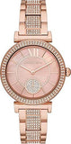 Buy Shop Michael Kors Abbey Three-Hand Analog Crystals Rose Gold Dial Rose Gold Steel Strap Watch for Women - MK4617 USA Online
